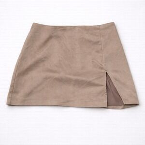 Aerie Mini Skirt Womens Medium Beige Casual Side Slit